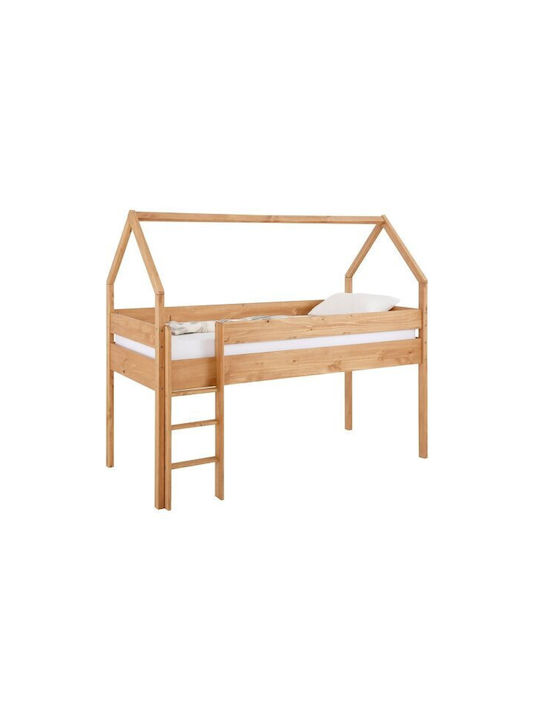 Kinderbett Hochbett Einzeln Braun für Matratze ...