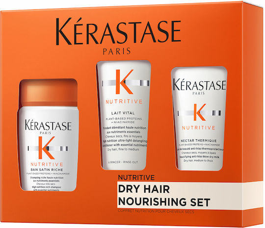 Kérastase Nutritive Σετ Περιποίησης & Styling Μαλλιών Αναδόμησης & Θρέψης για Ξηρά Μαλλιά με Σαμπουάν, Conditioner & Κρέμα Φορμαρίσματος 3τμχ