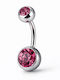 Nire Bauchnabel Piercing aus Stahl Silber / Lila