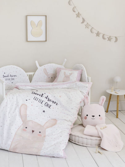 Nima Lovely Bunny Бебешка кувертюра Памук Pink 100x140см