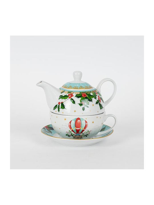 Eurolamp Set Christmas Teapots Porcelain 3pcs 600-46505