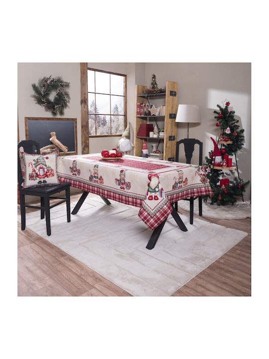 Teoran Christmas Tablecloth Fabric White L140xW...