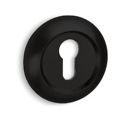 Convex Rosette - Door Escutcheon Knob Black