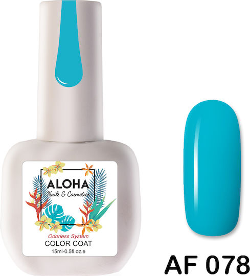 Aloha Fashion Semipermanent Lac de Unghii AF 078 Blue Green 15ml 1buc