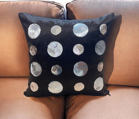 Linea Home Διακοσμητική Μαξιλαροθήκη από Βελούδο Καφέ 45x45εκ.