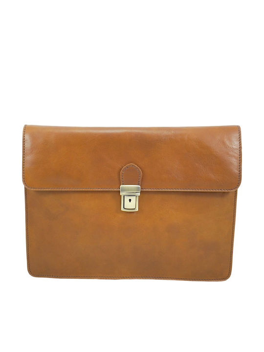 Mybag Δερμάτινος Ανδρικός Χαρτοφύλακας Καφέ