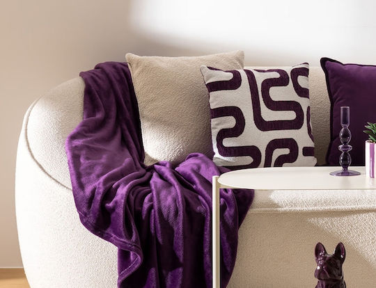 Atmosphera Sofa-Kissen Safina aus Samt Lila 40x40cm