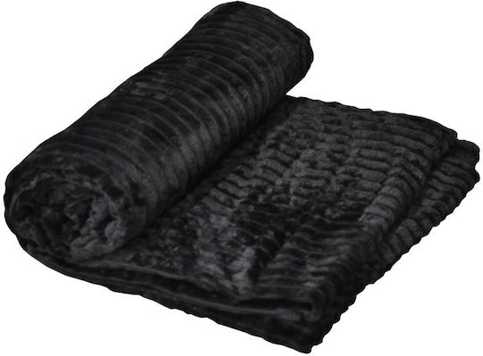Sidirela Cocoon Pătură Polar Fleece Simplă 150x220cm Neagră