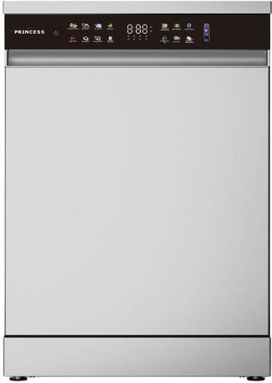 Princess Ελεύθερο Πλυντήριο Πιάτων για 15 Σερβίτσια Dual Wash Π60xY84εκ. Inox