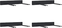 Wandmontierte Gartengeräte-Aufbewahrungsregale 4 Stk. Schwarz Stahl Schwarz 3309654