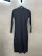 Rochie Midi Cu Guler Înalt Negru