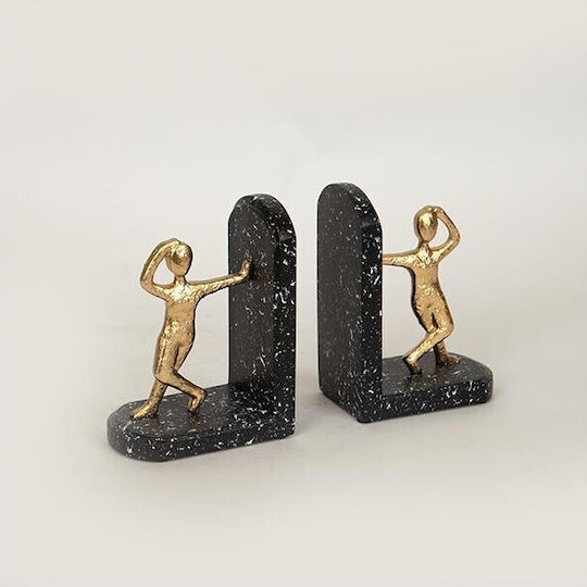 Stone Bookend in Black Color 2pcs 6.5x14.7x21.7cm