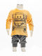 Galaxy Детска пижама Зимна Кадифена Yellow/Grey