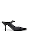 Pointed Toe Black Heels with Strap Tiyera Black 00138