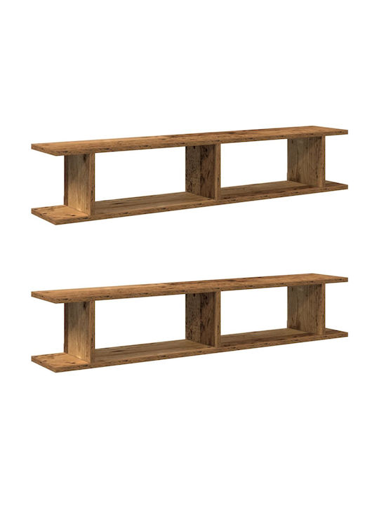 Shelves Wall Coffee 2pcs 105x18x20cm