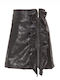 Kids' Leather Skirt Black
