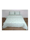 Anna Riska Set Husă de Pilotă Bumbac Single cu Față de Pernă 160x240 Border 3001 Verde