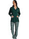 Tres Chic Winter Damen Pyjama-Set Cypress Green