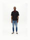 Alex Ανδρικό Παντελόνι Τζιν Ελαστικό με Relaxed Tapered Εφαρμογή Mid Blue Denim