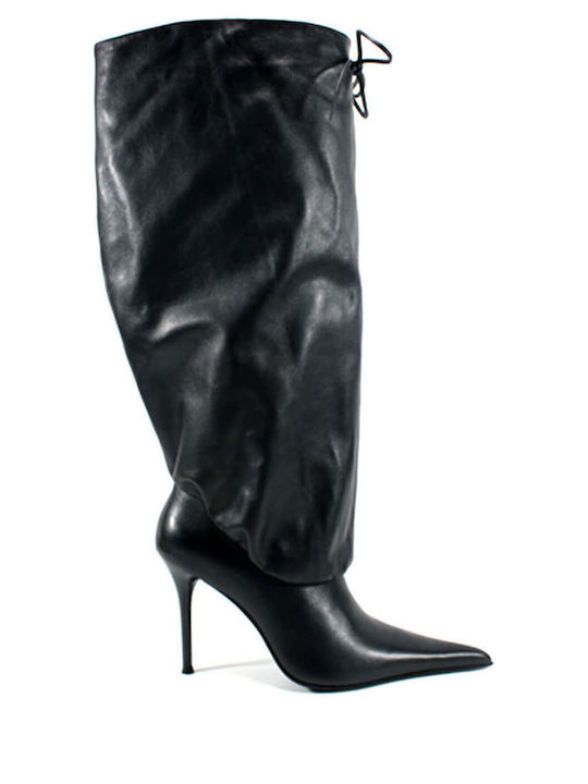 Women's Boots Slouched Black 00137 Black