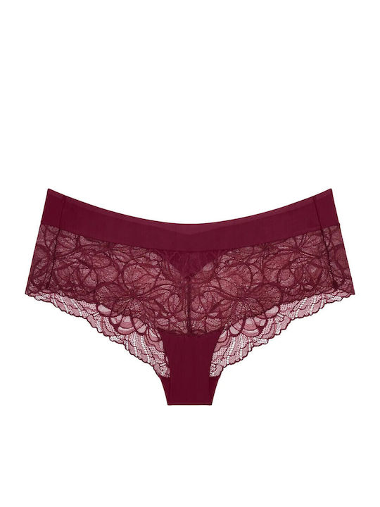 Triumph Make-up Дамско Слип с дантела Burgundy