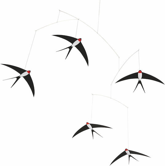 Flensted Mobiles Παιδικό Διακοσμητικό Μόμπιλε Δωματίου Γκρι Flying Swallows 53x70cm