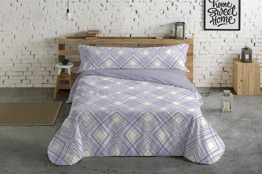 Hosteline Σετ Μονή 150x230cm Lineas Malva Hosteline Σετ Μονή 150x230cm Lineas Malva