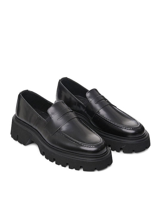 Leder Herren Mokassins in Schwarz Farbe
