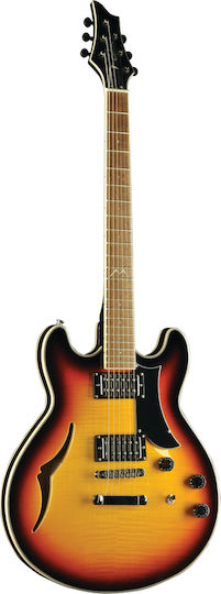 Vintage Elektrische Gitarre ES mit H Tonabnehmerkonfiguration Braun