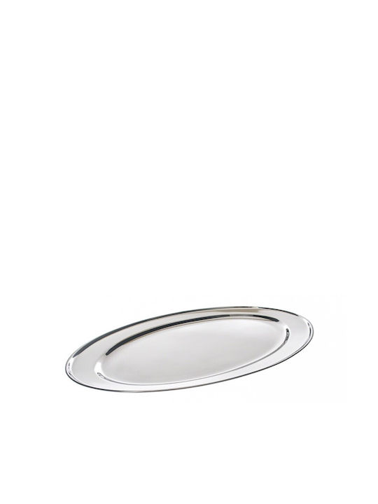 ForHome Servierplatte Oval Rostfreier Stahl Silber 65.5x27cm 1Stück