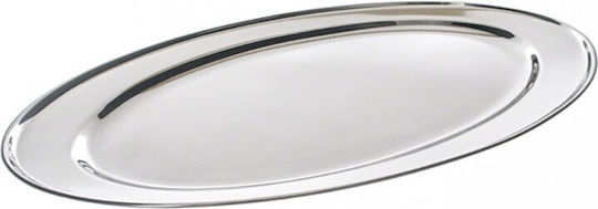ForHome Servierplatte Oval Rostfreier Stahl Silber 65.5x27cm 1Stück