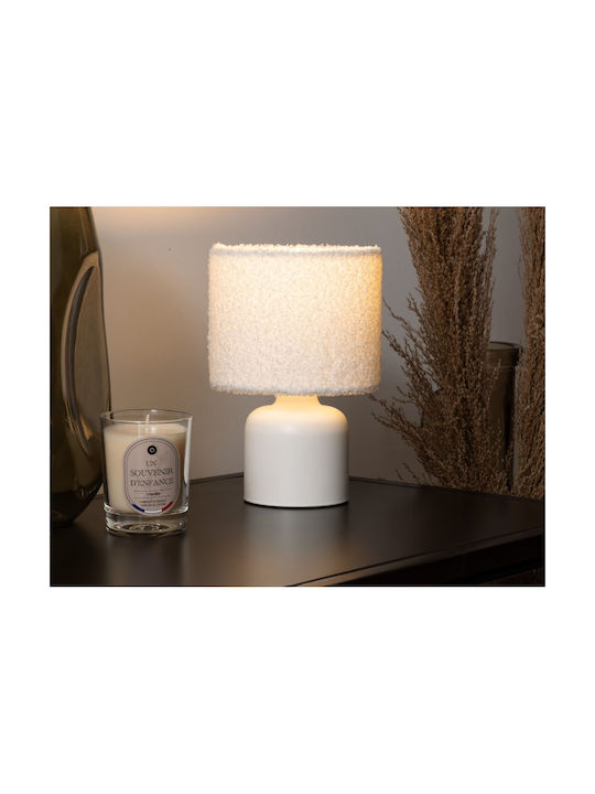 Atmosphera Fabric Table Lamp for Socket E14 with White Shade and Base