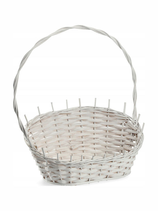 Kadax White Medium Wicker Gift Basket
