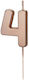 PartyDeco Birthday Candle Number "4" in Rose Go...