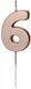 PartyDeco Birthday Candle Number "6" in Rose Go...