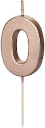 PartyDeco Birthday Candle Number "0" in Rose Gold Color SCU12M-0-019R PartyDeco Birthday Candle Number "0" in Rose Gold Color SCU12M-0-019R