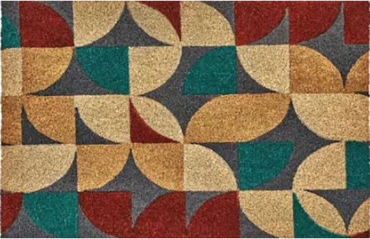 Etoile Covor de Intrare din Cocos cu Suport Antiderapant Motibo Multi Multicolor 43x73buc