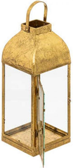 Atmosphera Tabletop Metallic Lantern Gold 36cm