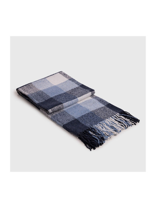 Palermo Blue Wool Blanket 140/200 Cm Blue