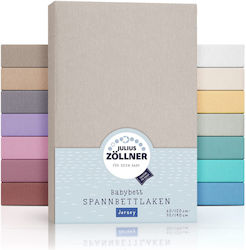 Julius Zöllner Fitted Taupe Baby Sheets 60x120cm Julius Zöllner Fitted Taupe Baby Sheets 60x120cm