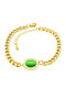 Bizou-Shop Women's Bracelet Chain made of Steel Gold Plated with Zircon