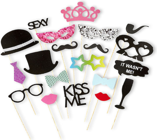 Widmann Photo Booth Prop για Party με Θέμα "Γάμος" Σετ 20τμχ 08153