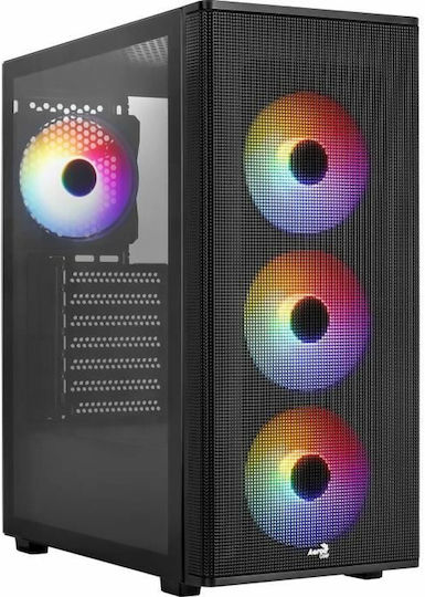 Aerocool Designer-G-BK-v1 Gaming Midi Tower Computer Case with Side Window Black