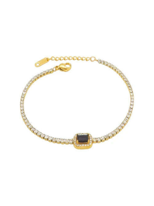 Bizou-Shop Women's Riviera Bracelet Made of Stainless Steel Gold Plated 22cm