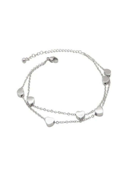 Bizou-Shop Дамско Гривна Верига с дизайн Сърце от Стомана