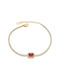 Bizou-Shop Women's Riviera Bracelet Made of Stainless Steel Gold Plated with Zircon 22cm