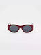 Cosselie Cosselie Women's Sunglasses with Red Horn-Rimmed Frame and Gray Lens