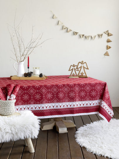 Nima Christmas Day Christmas Tablecloth Fabric Red L150xW190cm.