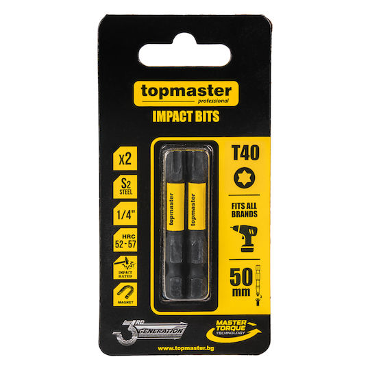 Topmaster Set 2 Schraubendreher-Bits Torx / Kreuz