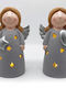Beleuchtet Weihnachtliche Figur Cherub Silber Höhe 17.8cm